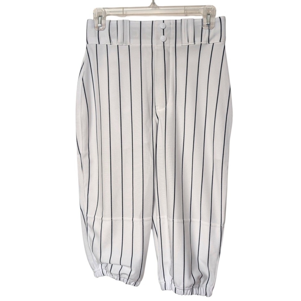 Champro Mens White Navy Pinstripe Baseball Pants Knicker Style Adult Small NEW